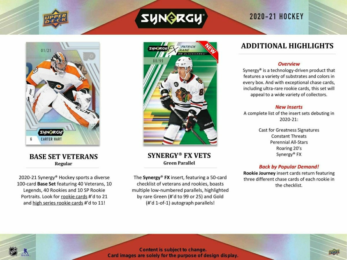 2020/21 Upper Deck Synergy Hockey Hobby Box NHL Taass US