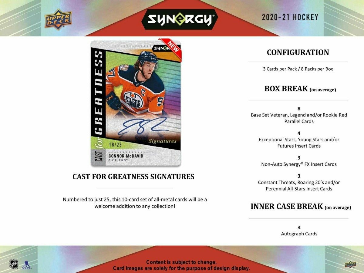 2020/21 Upper Deck Synergy Hockey Hobby Box NHL Taass US