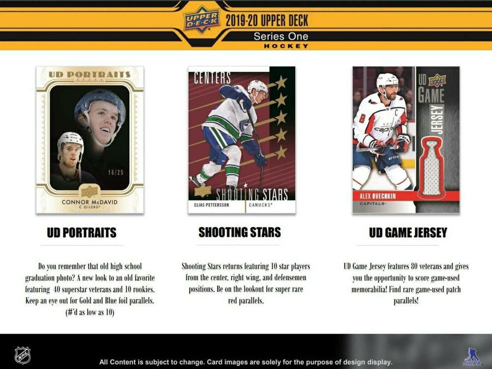 2019/20 Upper Deck Series 1 Hockey Hobby Box NHL Fashion