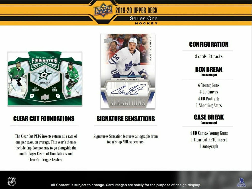 2019/20 Upper Deck Series 1 Hockey Hobby Box NHL Fashion