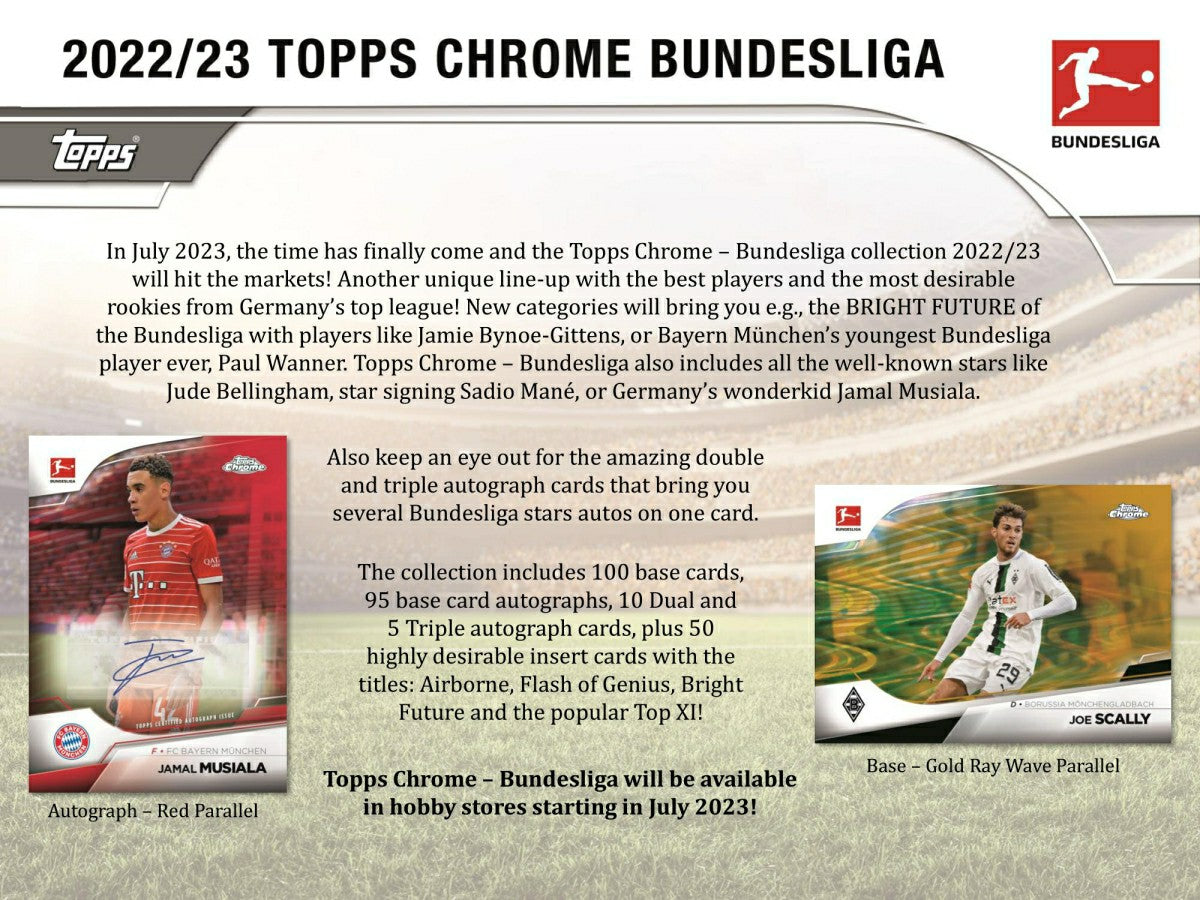2022/23 Topps Chrome Bundesliga Soccer Hobby Pack Taass for sale
