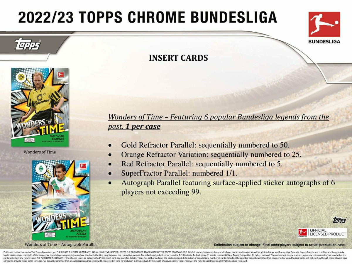2022/23 Topps Chrome Bundesliga Soccer Hobby Pack Taass for sale