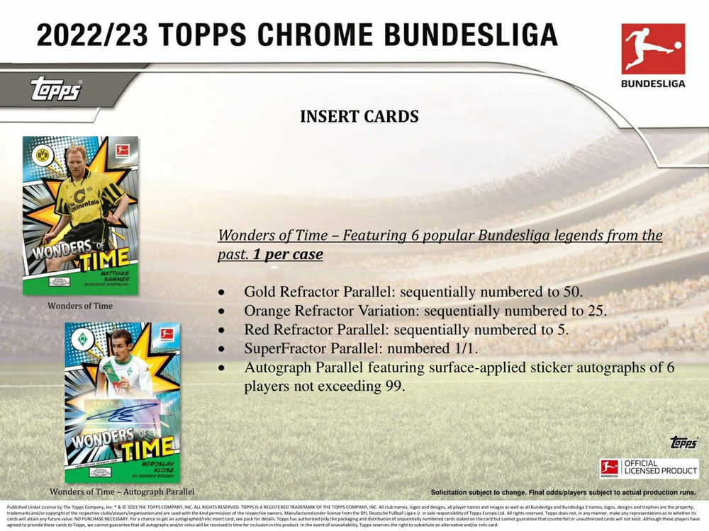 2022/23 Topps Chrome Bundesliga Soccer Hobby Pack Taass for sale