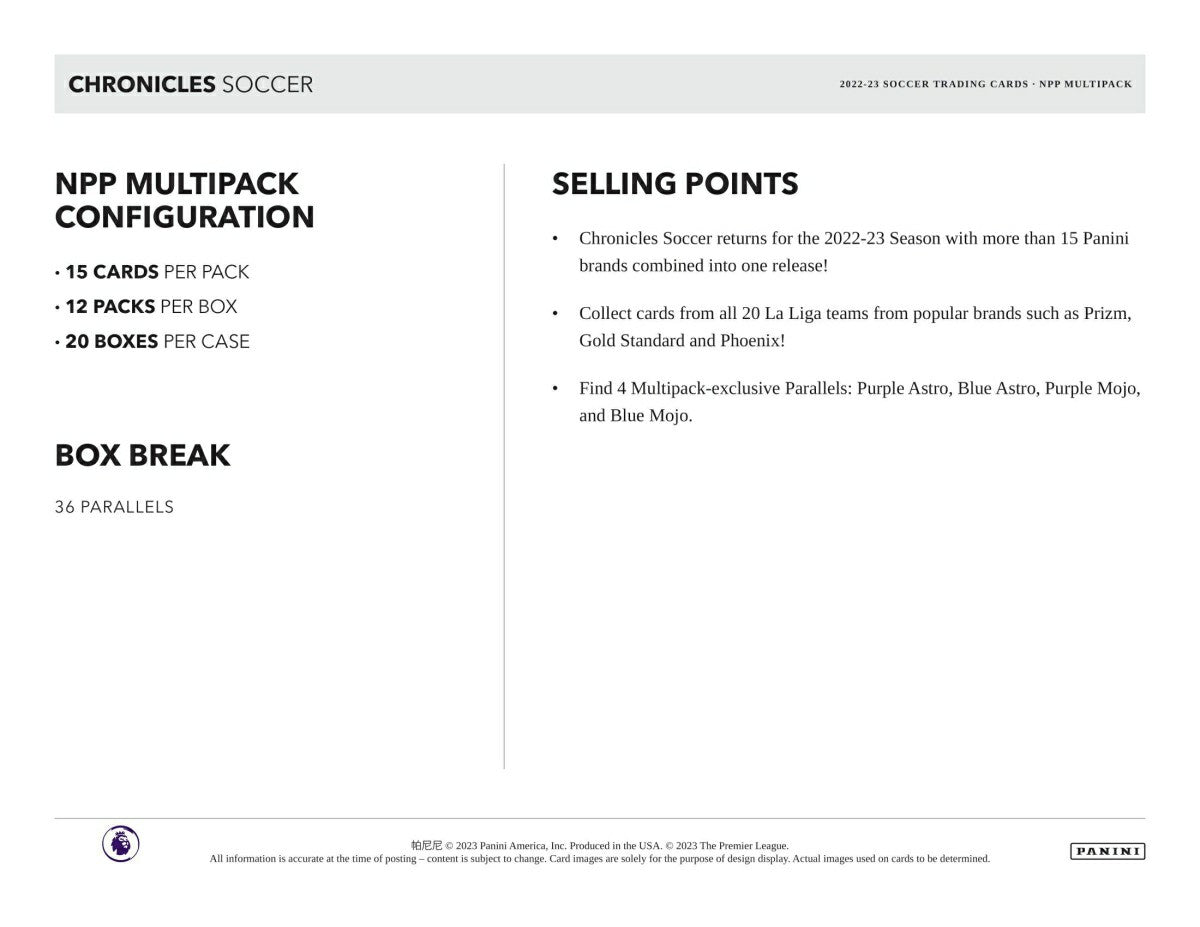 2022/23 Panini Chronicles Soccer Multi-Pack Box Taass sale
