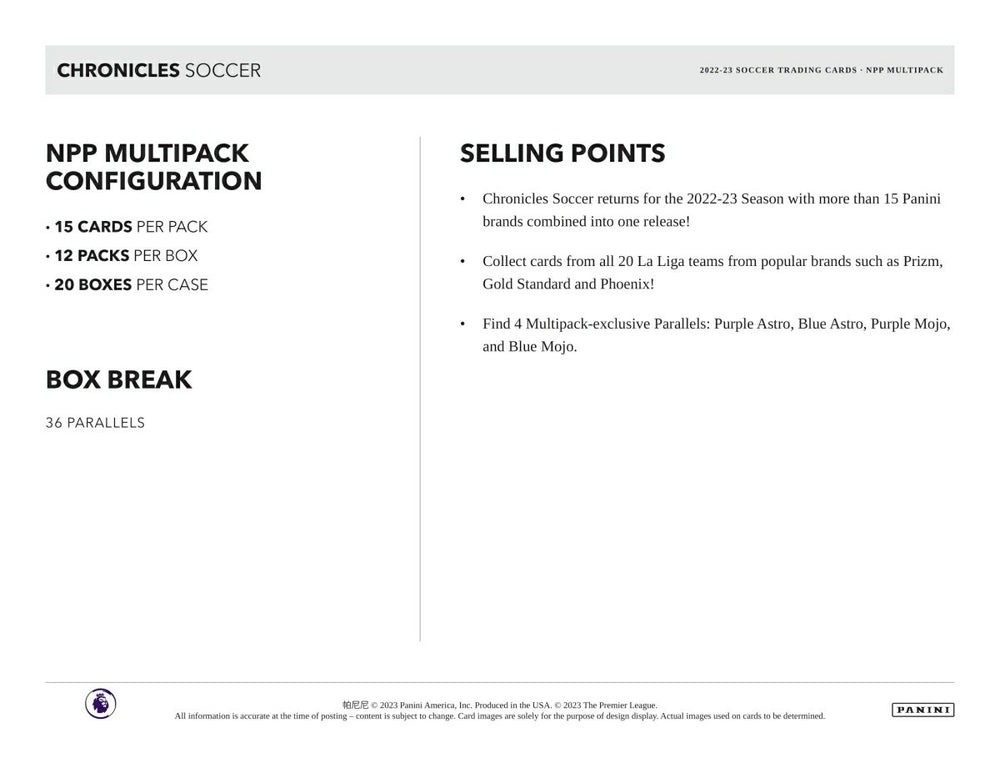 2022/23 Panini Chronicles Soccer Multi-Pack Box Taass sale
