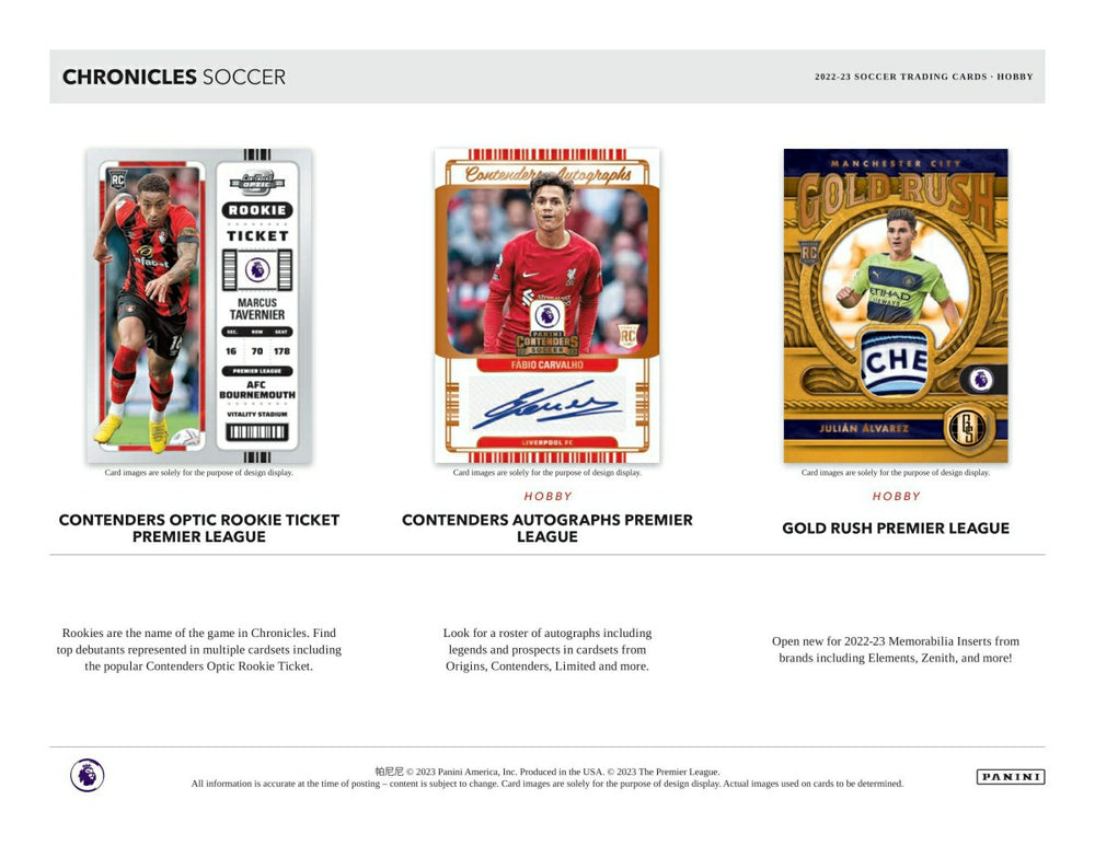 2022/23 Panini Chronicles Soccer Hobby Box Taass US
