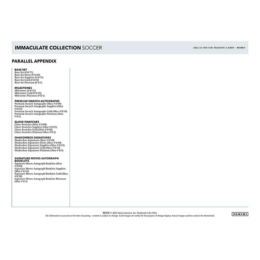 2022/23 Panini Immaculate Soccer Hobby Box Classic