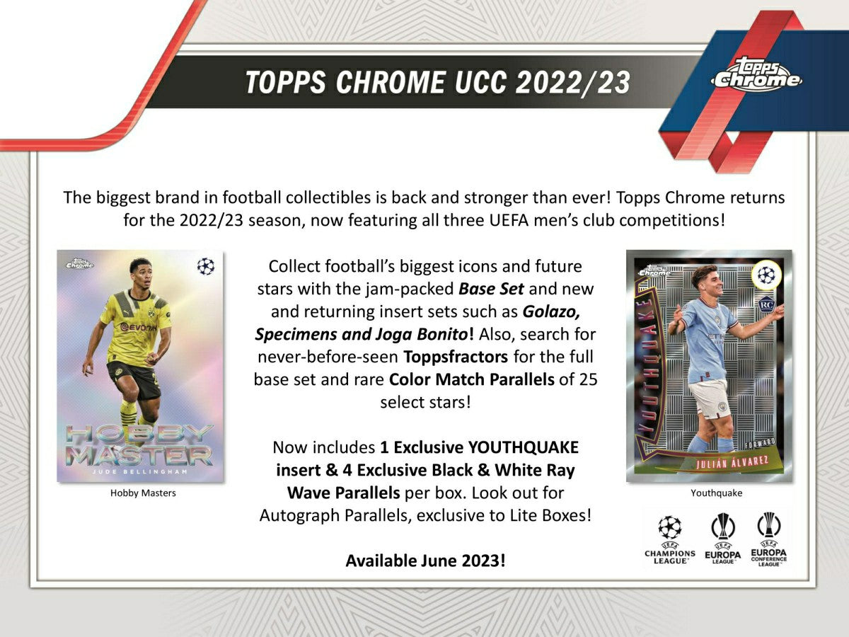 2022/23 Topps Chrome UEFA Club Competitions Soccer Lite Box Fashion