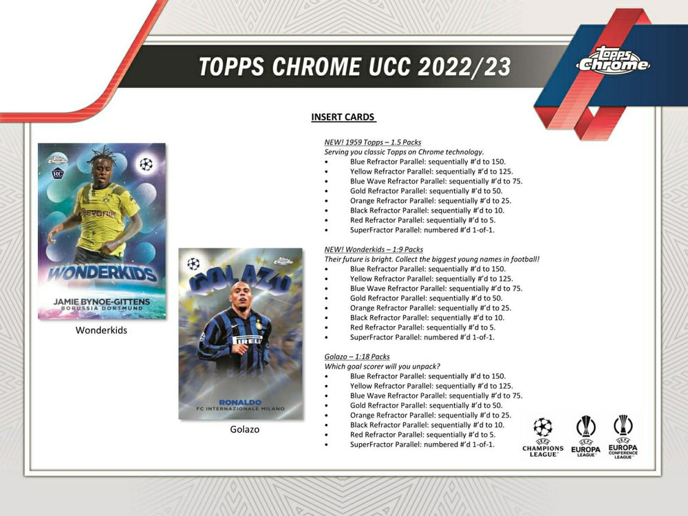 2022/23 Topps Chrome UEFA Club Competitions Soccer Lite Box Fashion