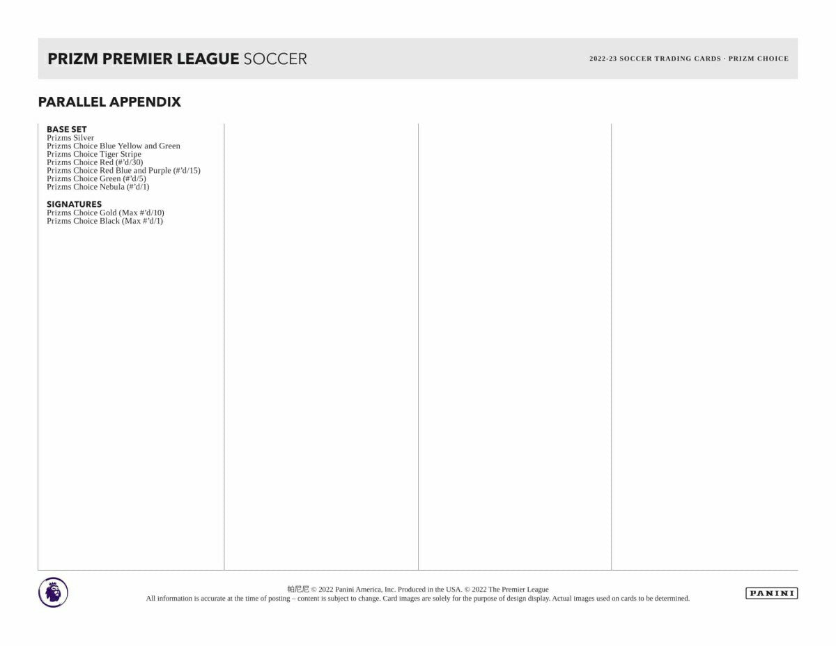 2022/23 Panini Prizm Premier League Soccer EPL Choice Box Taass US