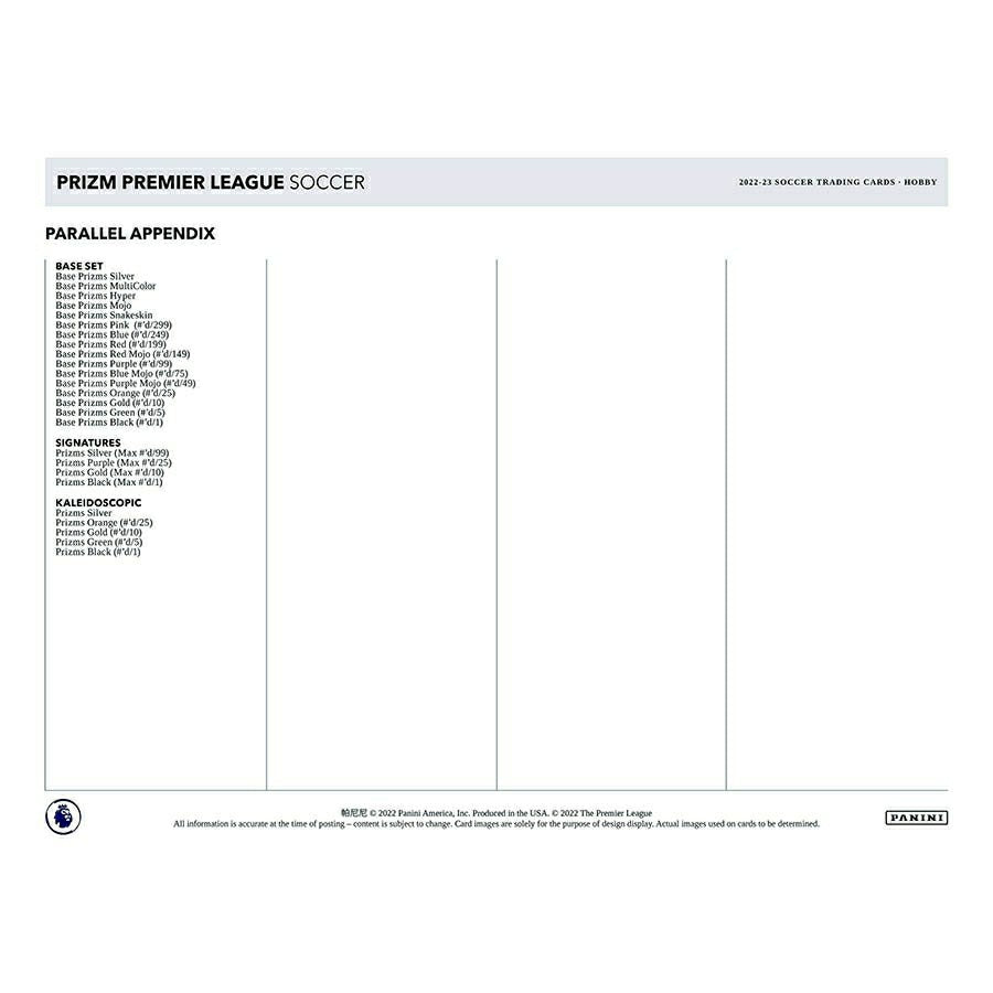 2022/23 Panini Prizm Premier League Soccer EPL Hobby Box Classic