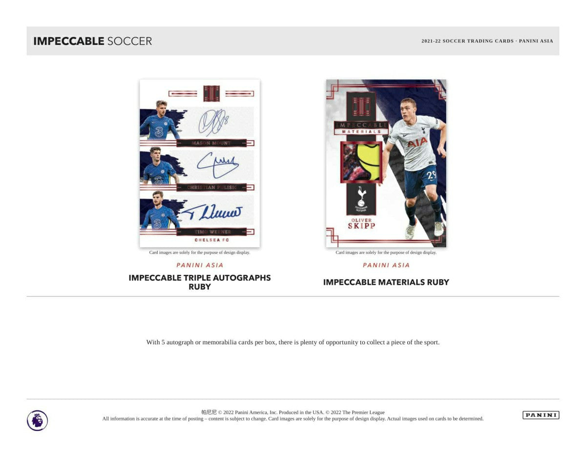 2021/22 Panini Impeccable Soccer EPL Asia Edition Box Fashion