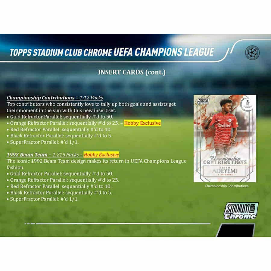 2021/22 Topps UEFA Champions League Stadium Club Chrome Soccer Hobby Box Taass for sale