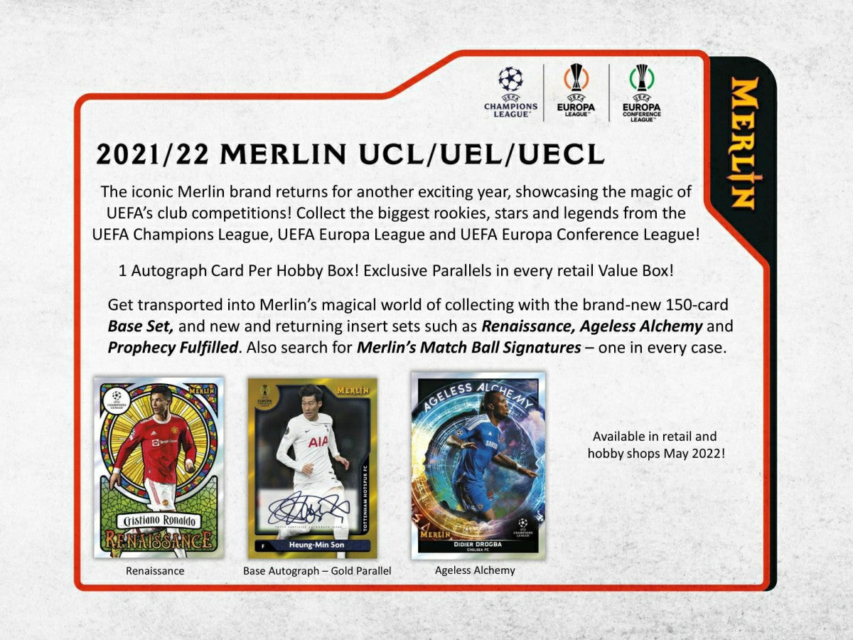 2021/22 Topps UEFA Champions League Merlin Chrome Soccer Hobby Box Taass US