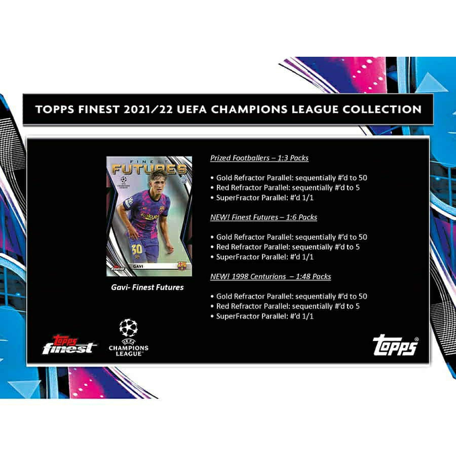 2021/22 Topps Finest UEFA Champions League Soccer Hobby Box Fashion