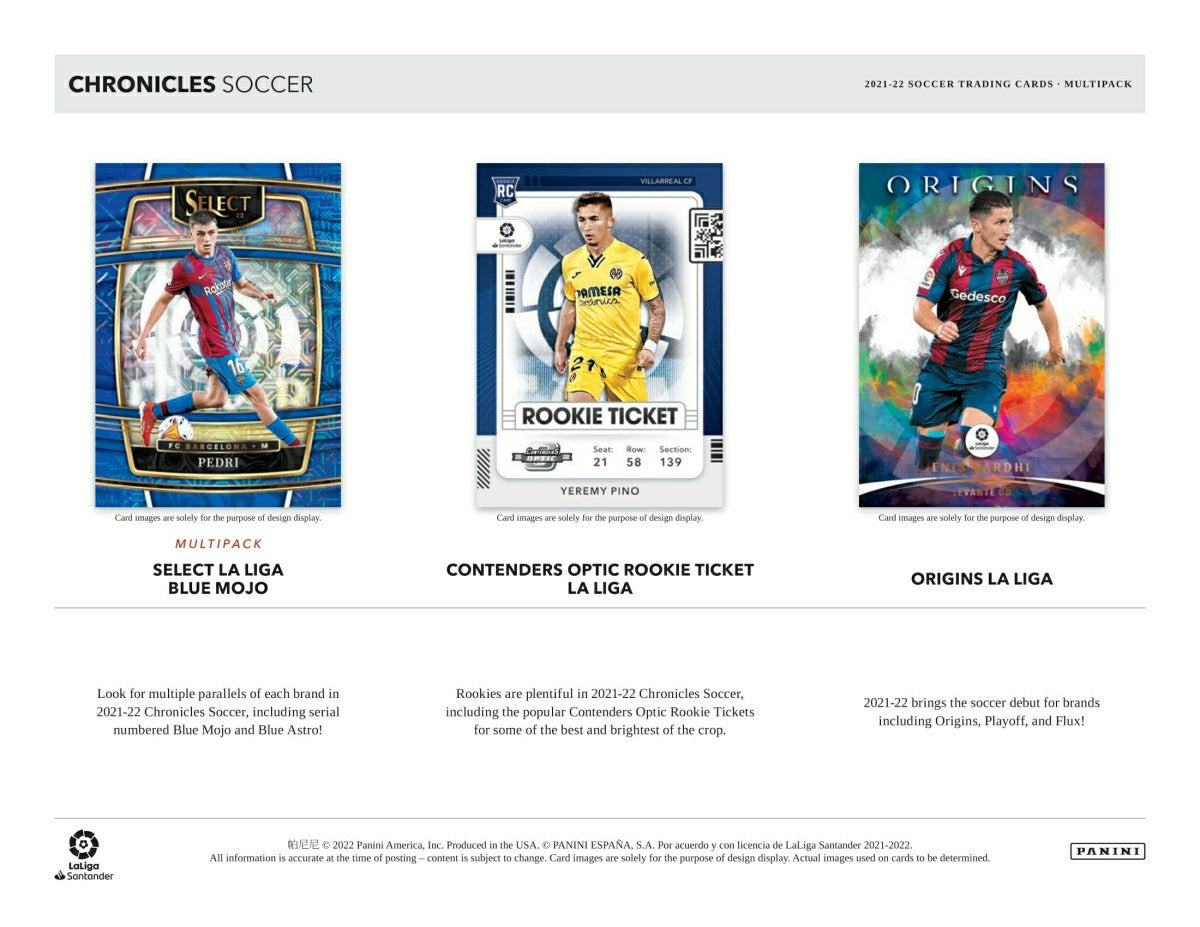 2021/22 Panini Chronicles Soccer Multi Cello 12-Pack Box Taass US