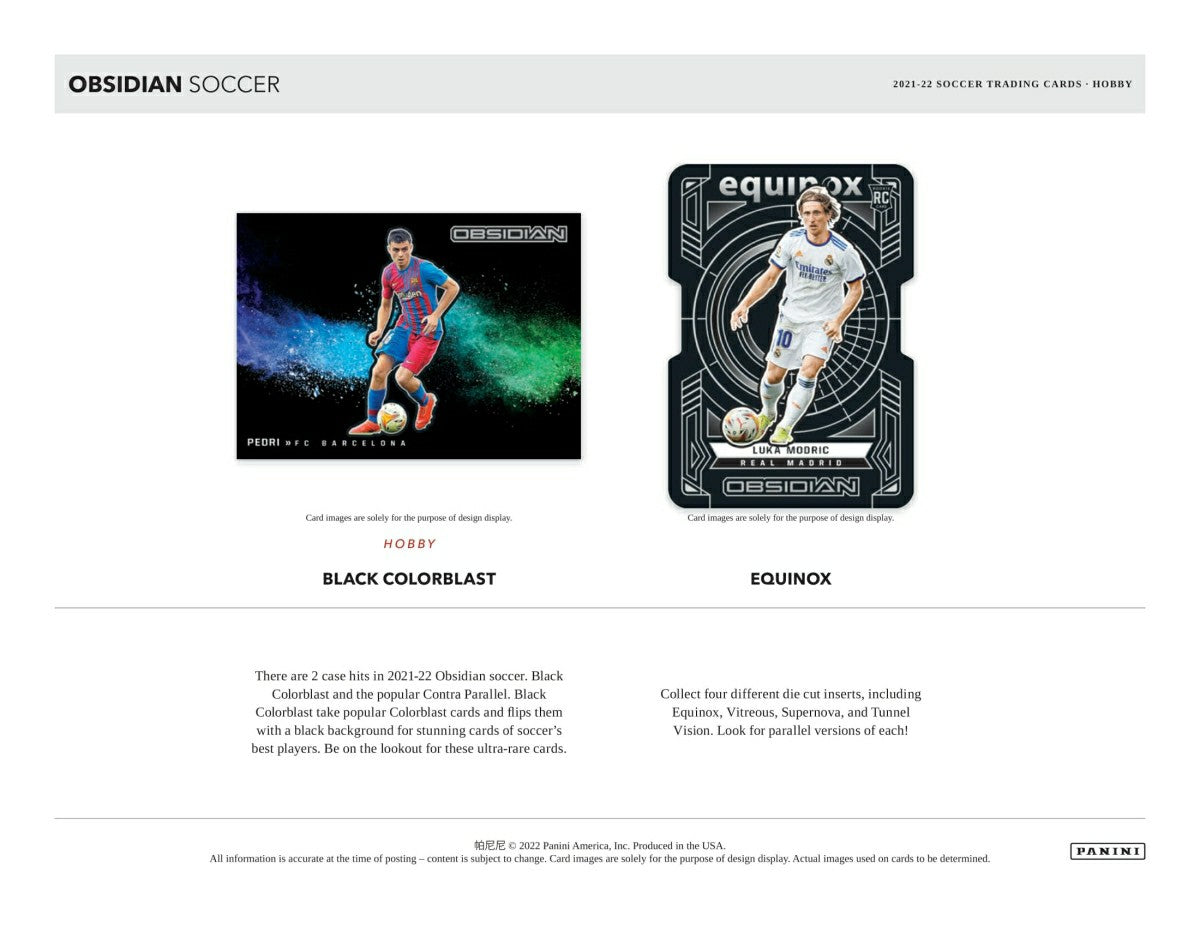 2021/22 Panini Obsidian Soccer Hobby Box Lifestyle
