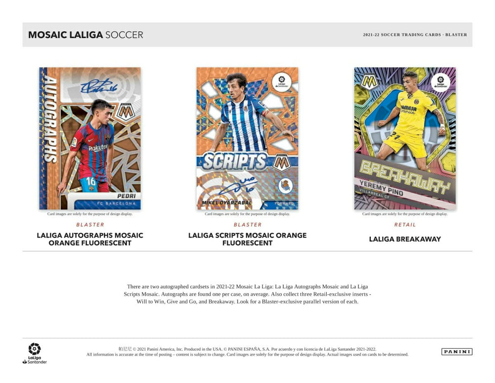 2021/22 Panini Mosaic La Liga España Soccer Blaster Box Taass sale