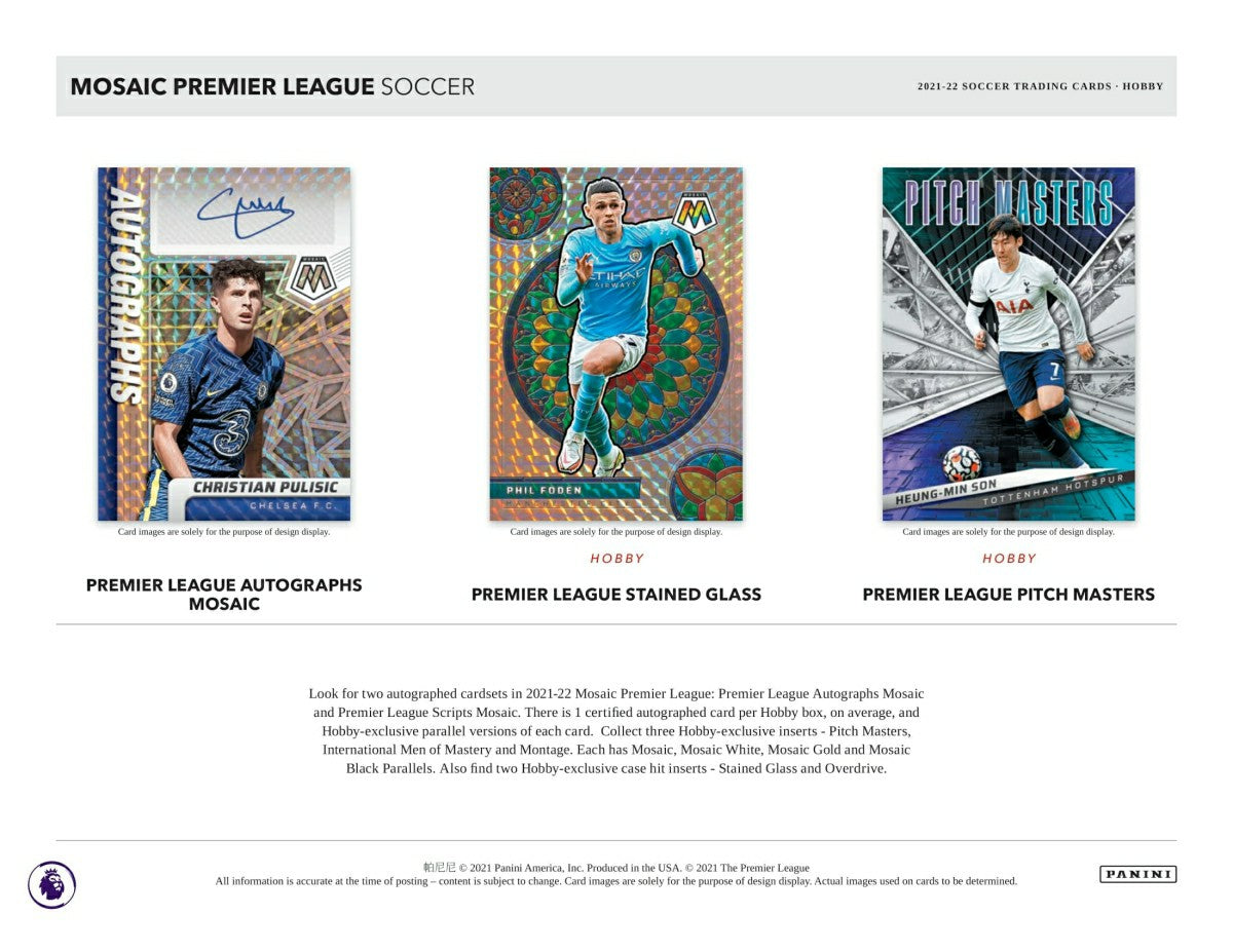 2021/22 Panini Mosaic Premier League EPL Soccer Hobby Box Taass sale