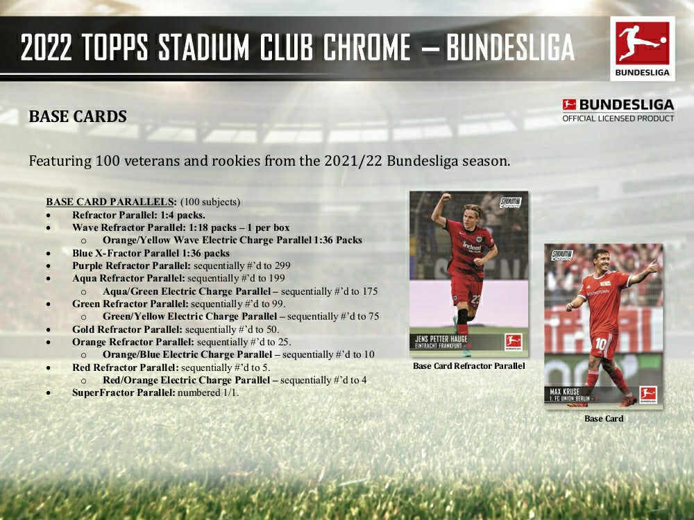 2021/22 Topps Stadium Club Chrome Bundesliga Soccer Hobby Box Taass for sale