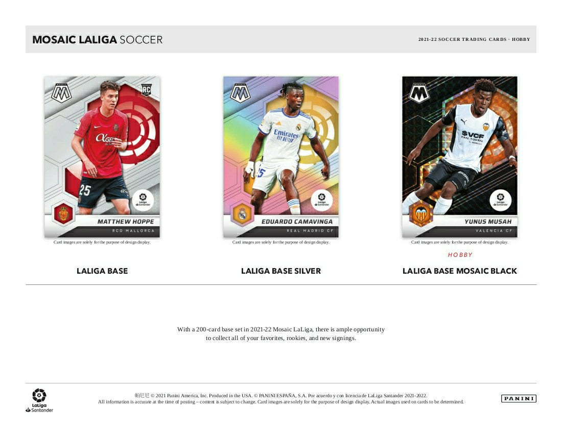 2021/22 Panini Mosaic La Liga España Soccer Hobby Box Taass US