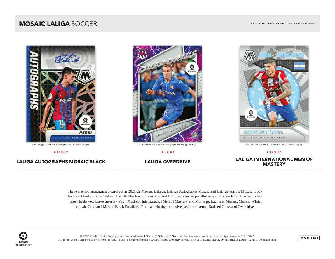 2021/22 Panini Mosaic La Liga España Soccer Hobby Box Taass US