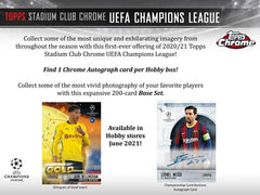 2020/21 Topps UEFA Stadium Club Chrome Champions League Soccer Hobby Box Taass sale