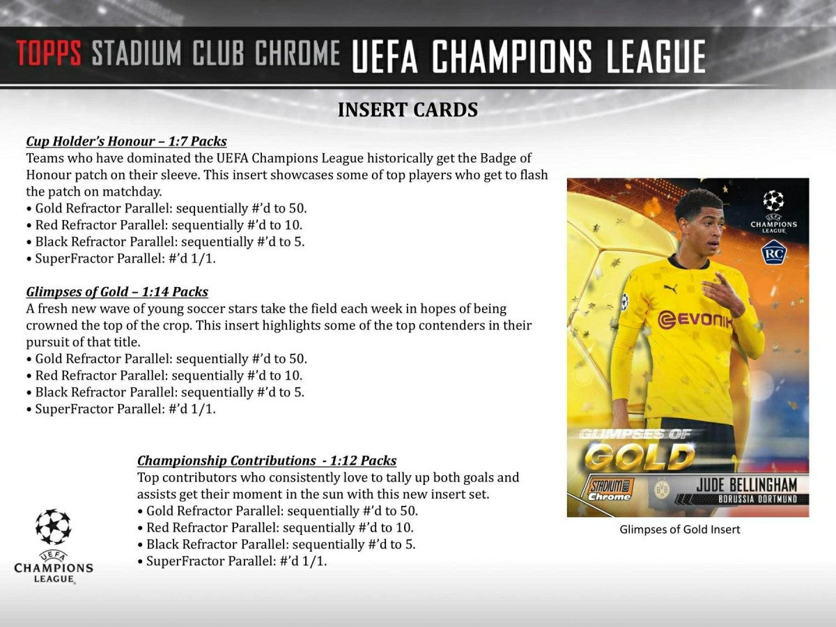 2020/21 Topps UEFA Stadium Club Chrome Champions League Soccer Hobby Box Taass sale