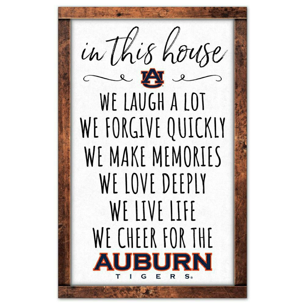 Auburn Tigers In This House NCAA Wood Sign Taass US
