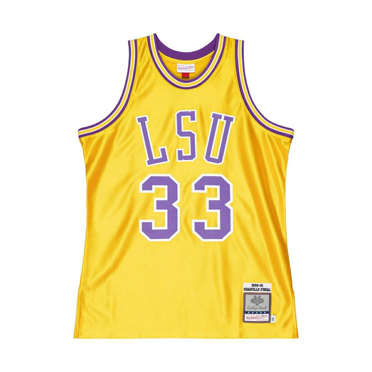 Shaquille O'Neal #33 LSU Tigers 1990-91 Authentic NCAA Jersey Yellow Classic