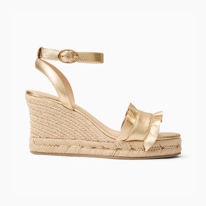 Rozette Ruffle Wedge
