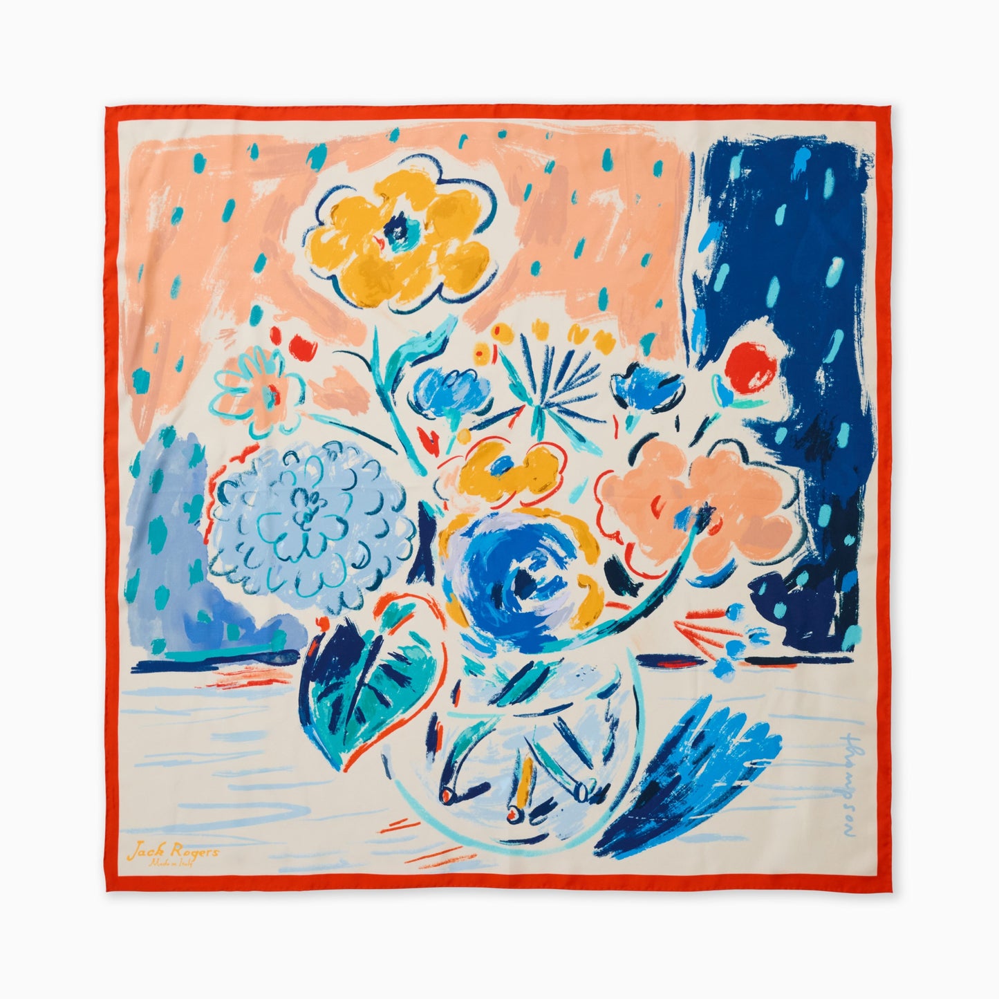 Jacks Flower Italian Silk Scarf