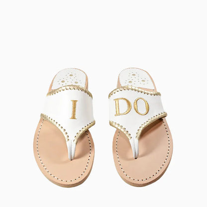 Jacks Embroidered "I DO" Sandal