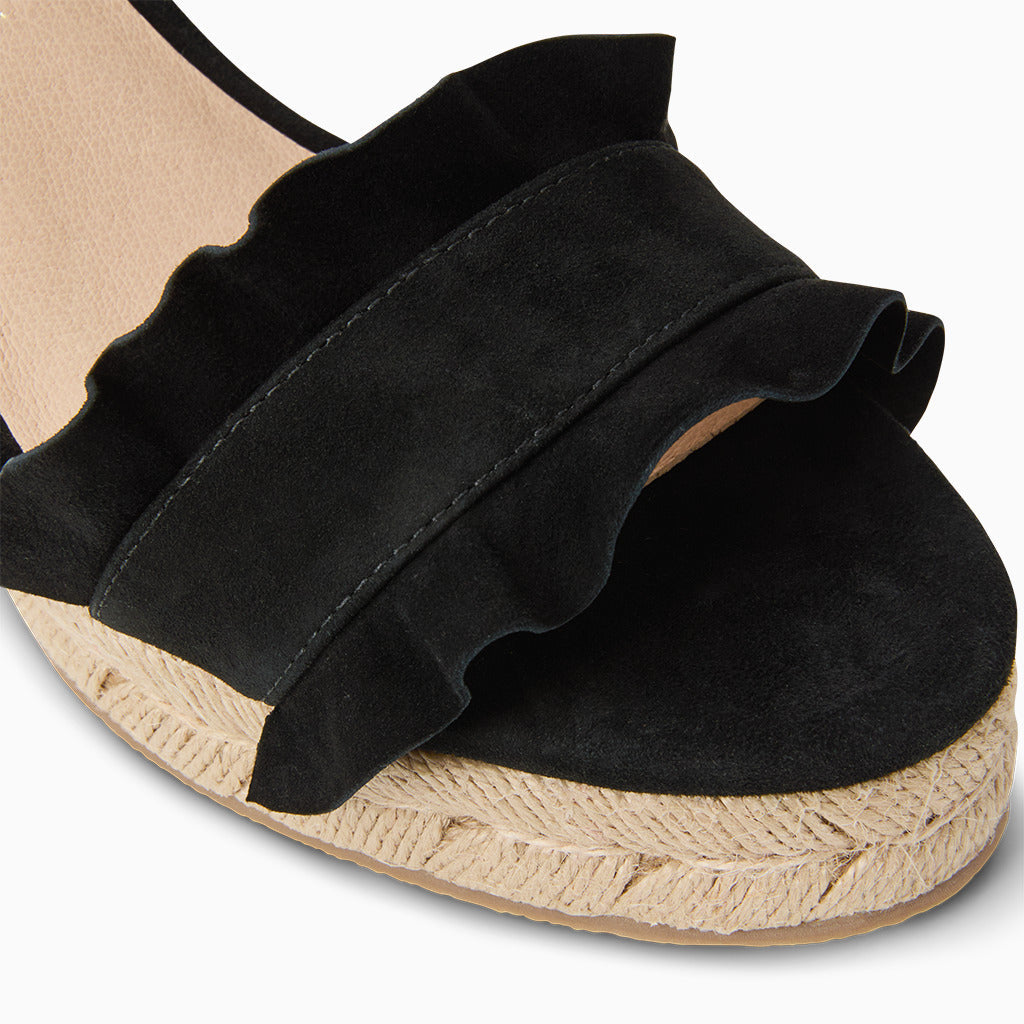 Rozette Ruffle Wedge