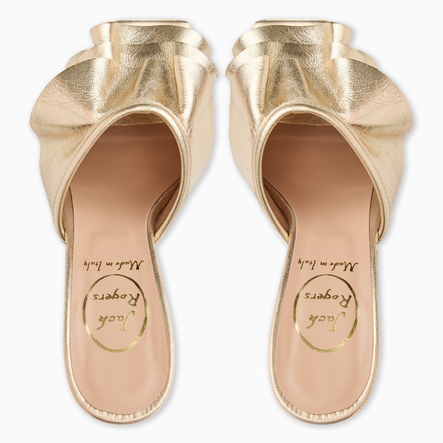 Beatrice Ruffle Italian Leather Heel