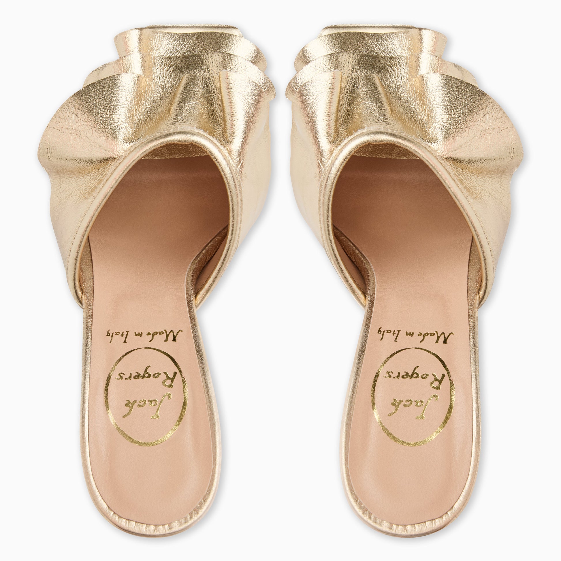 Beatrice Ruffle Italian Leather Heel