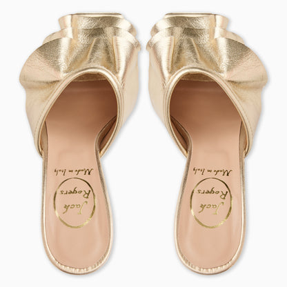 Beatrice Ruffle Italian Leather Heel