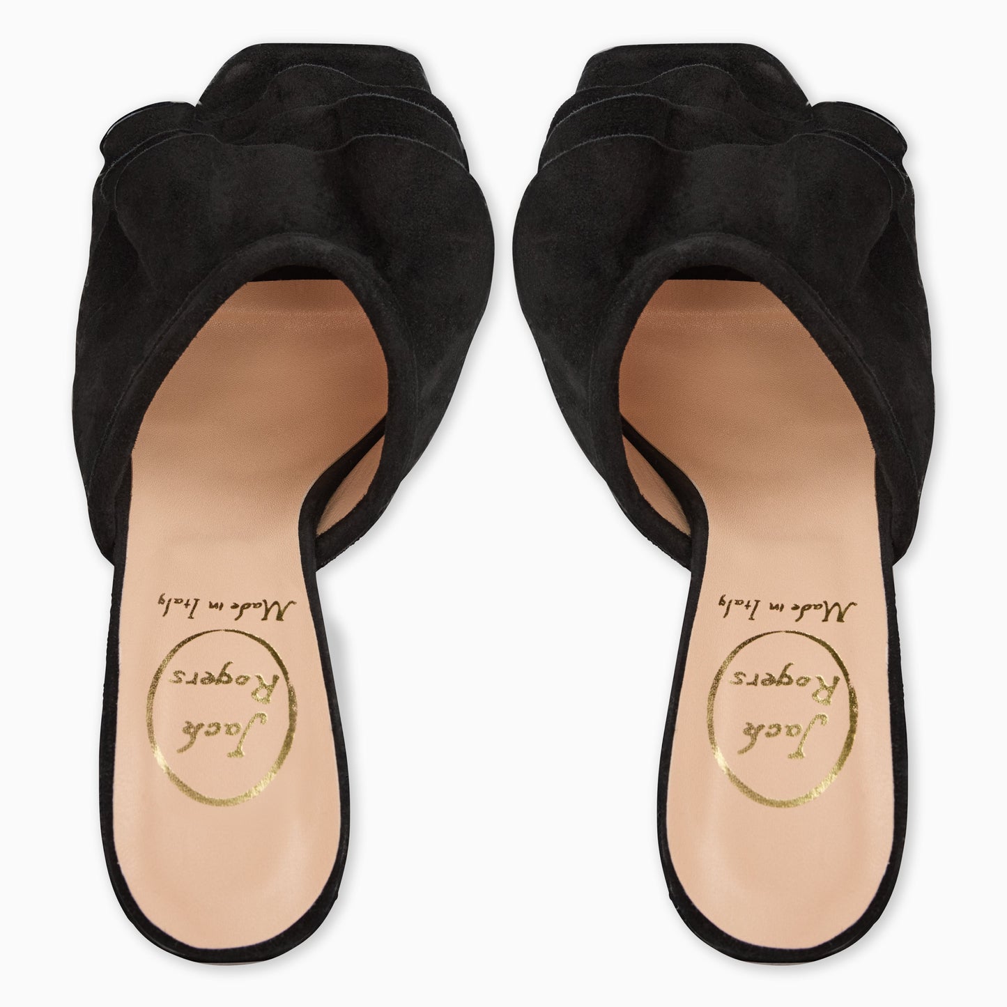 Beatrice Ruffle Italian Suede Heel