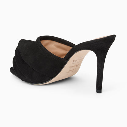 Beatrice Ruffle Italian Suede Heel