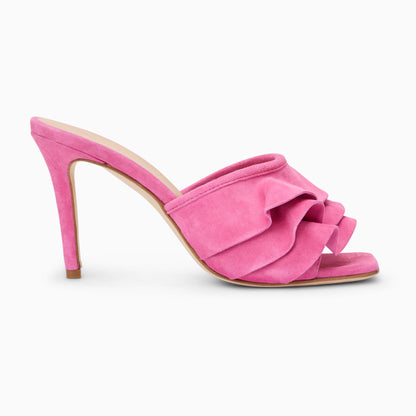 Beatrice Ruffle Italian Suede Heel