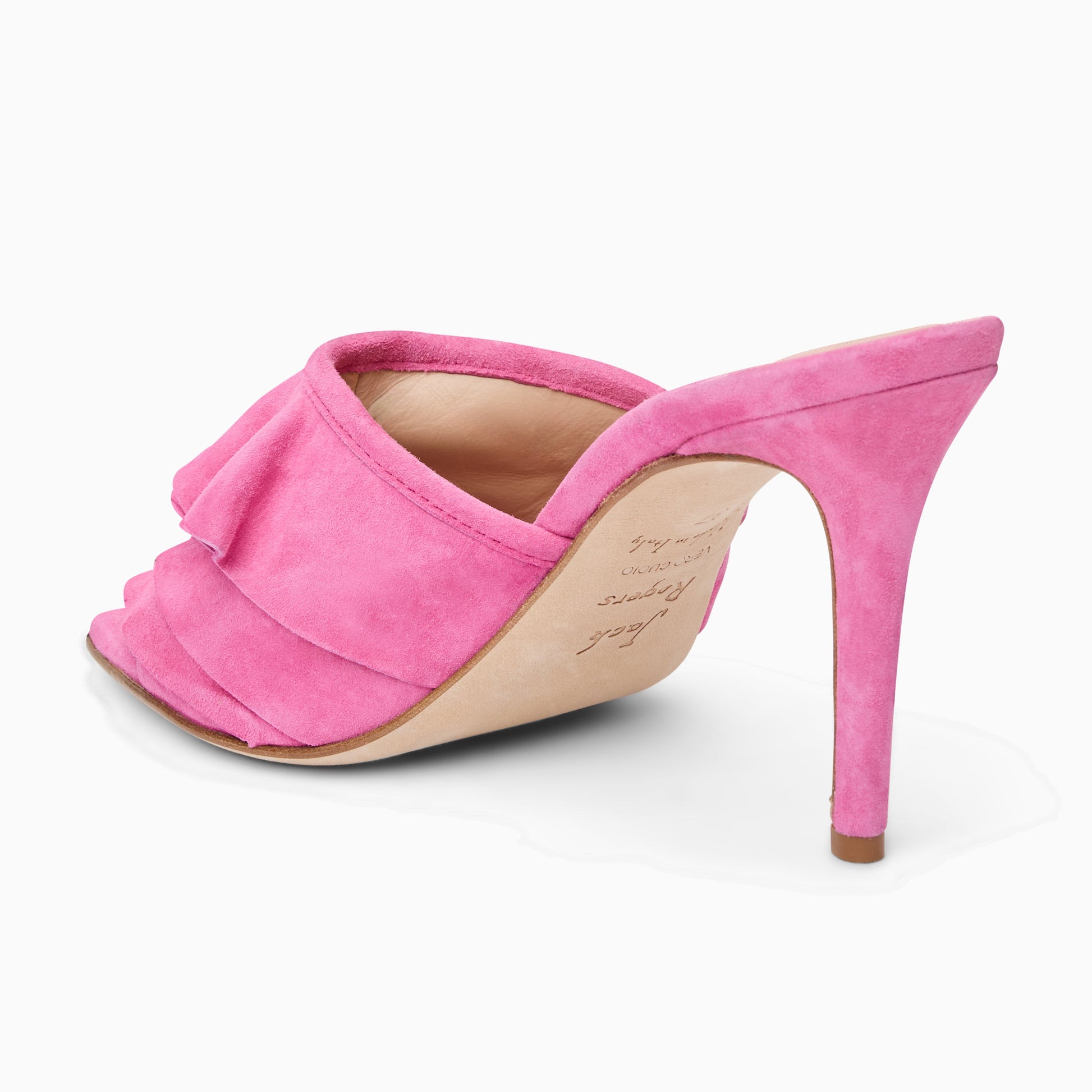 Beatrice Ruffle Italian Suede Heel
