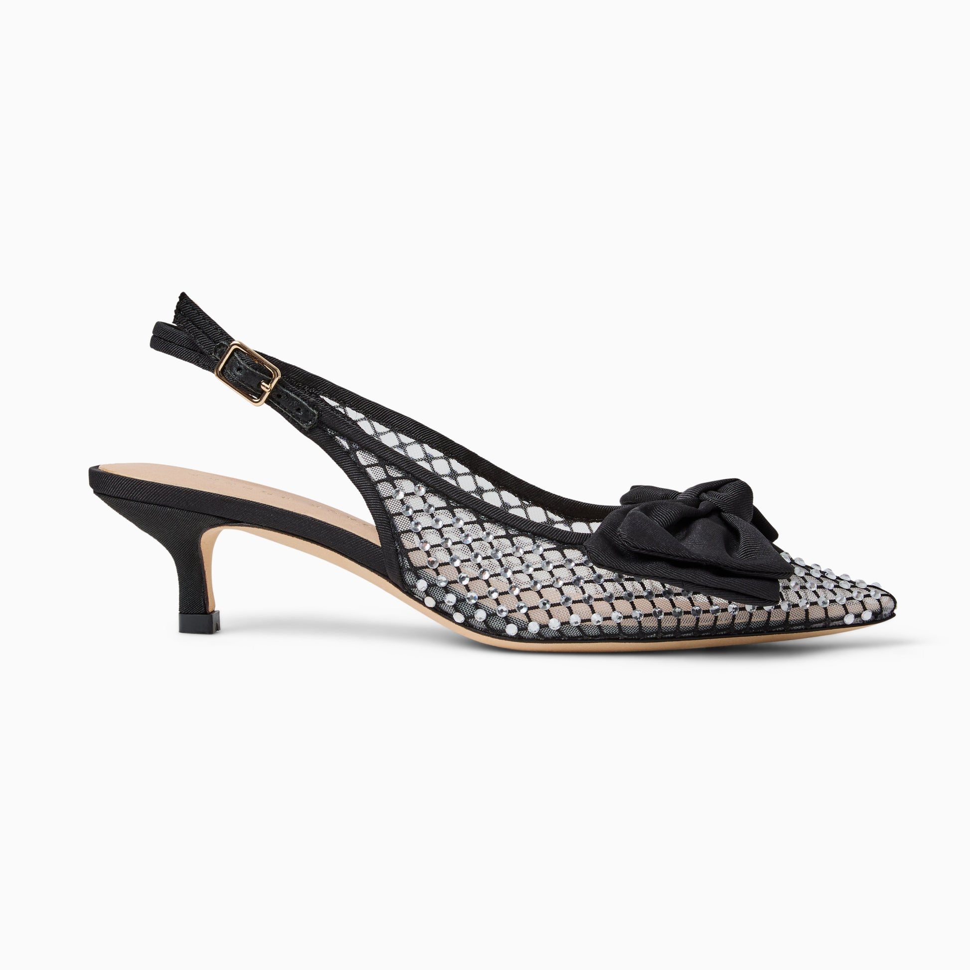 Debra Jeweled Sling Kitten Heel