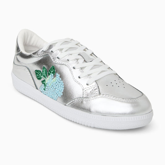 Embroidered Hydrangea Sneaker