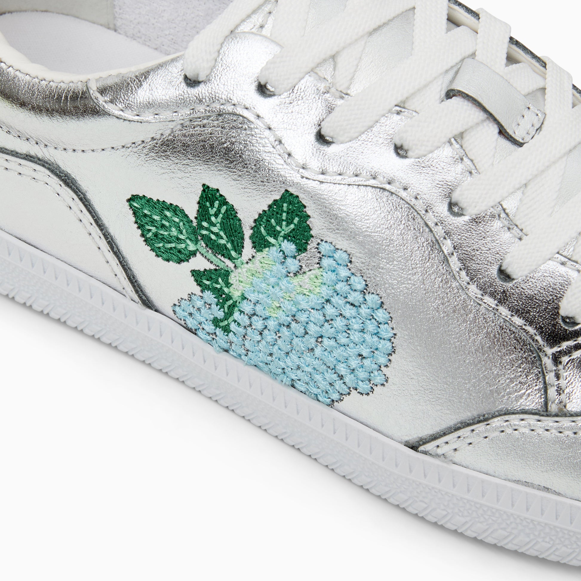 Embroidered Hydrangea Sneaker